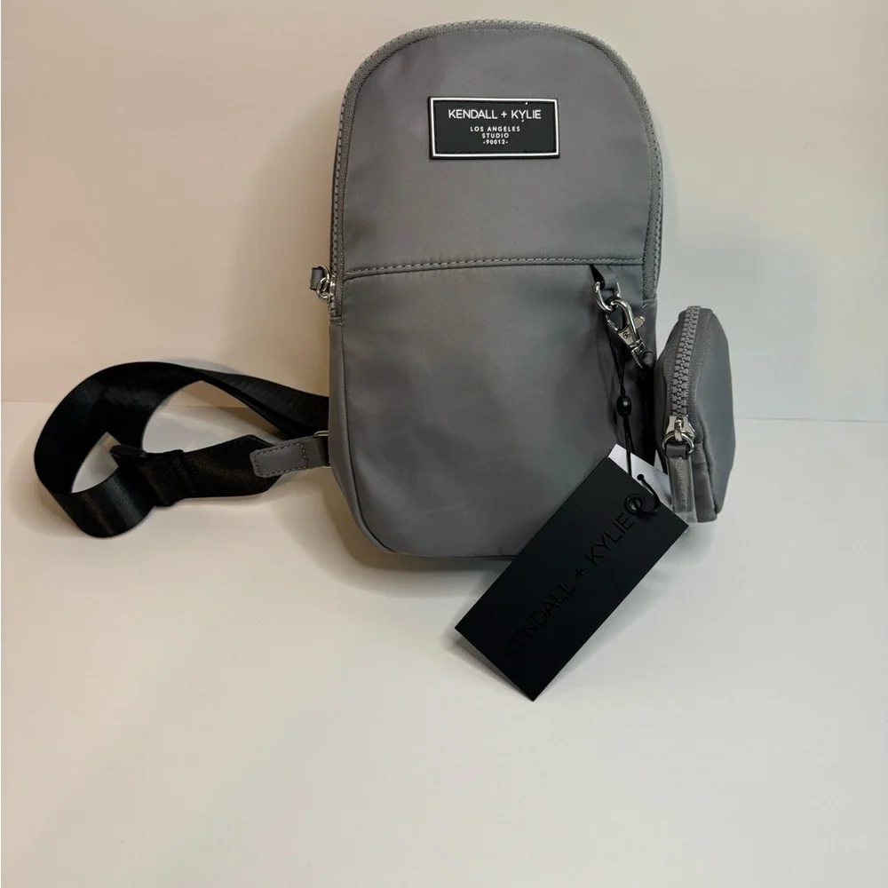TOP SELLER Kendall & Kylie Gray Backpack Messenger Crossbody Adjustable NWT